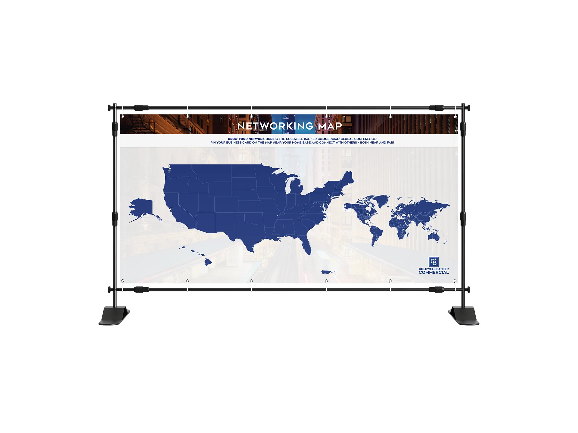 Networking map banner installation