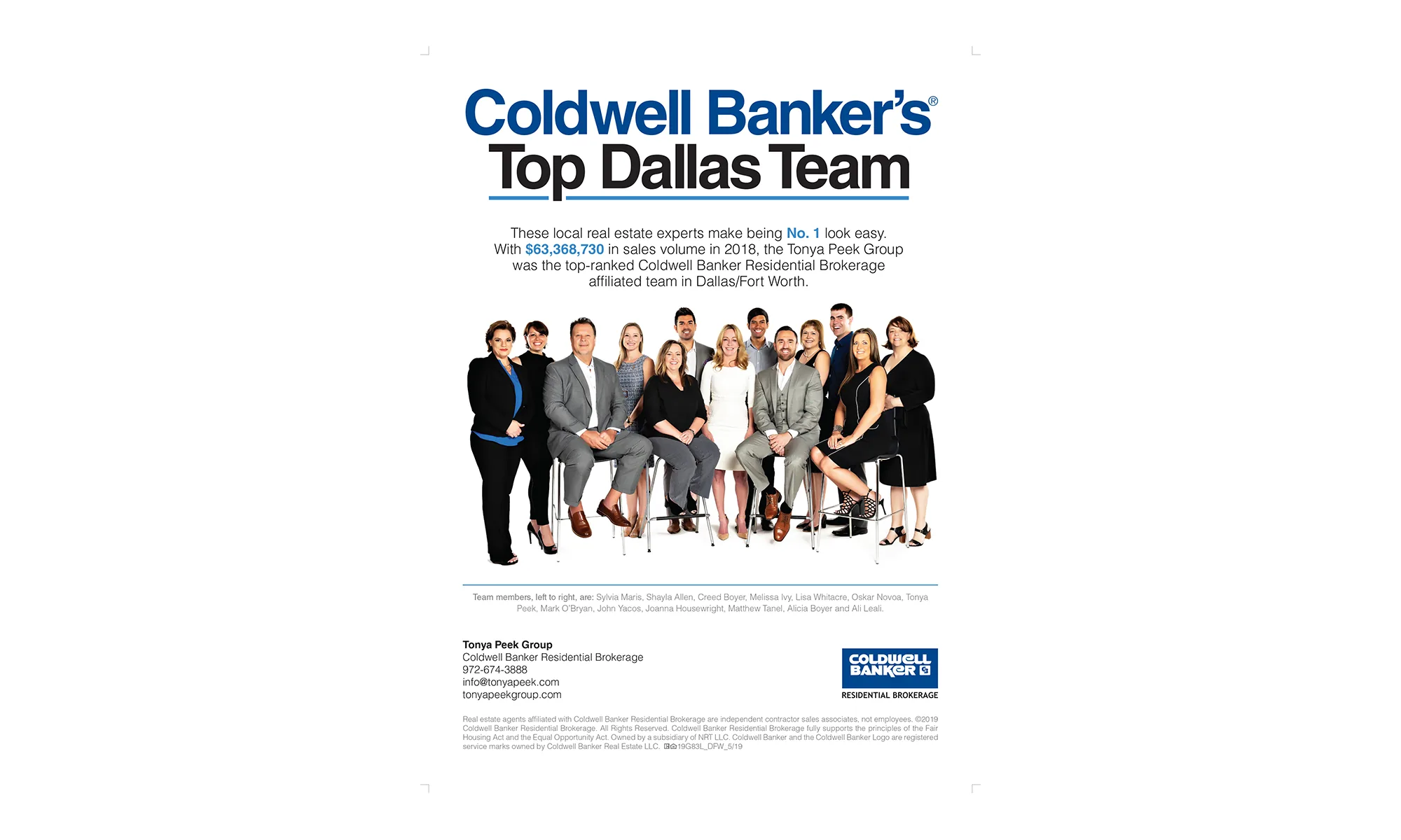 Coldwell Banker's Top Dallas Team magazine advertisement
