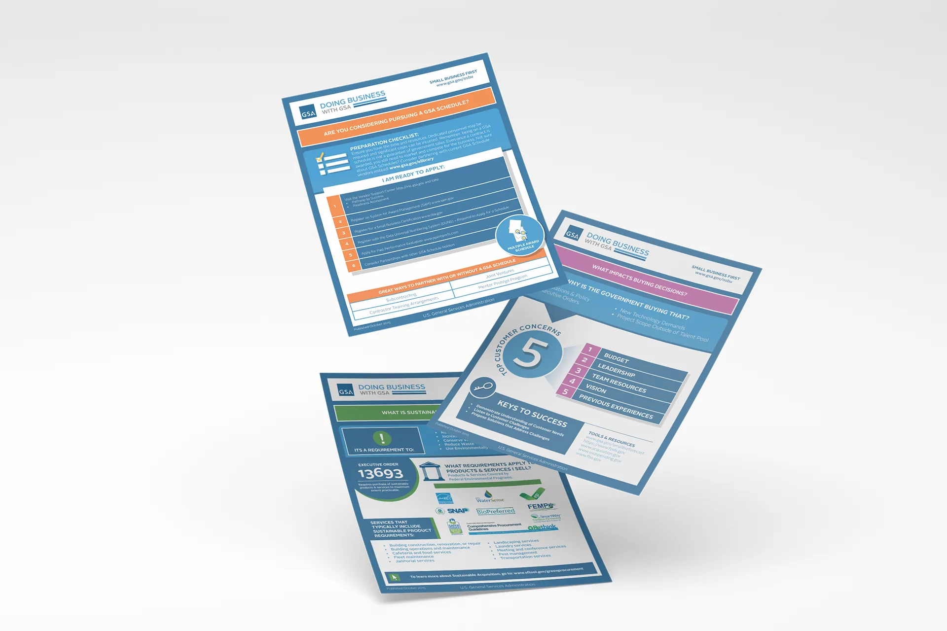 GSA Doing Business poster series · 508-compliant infographic design