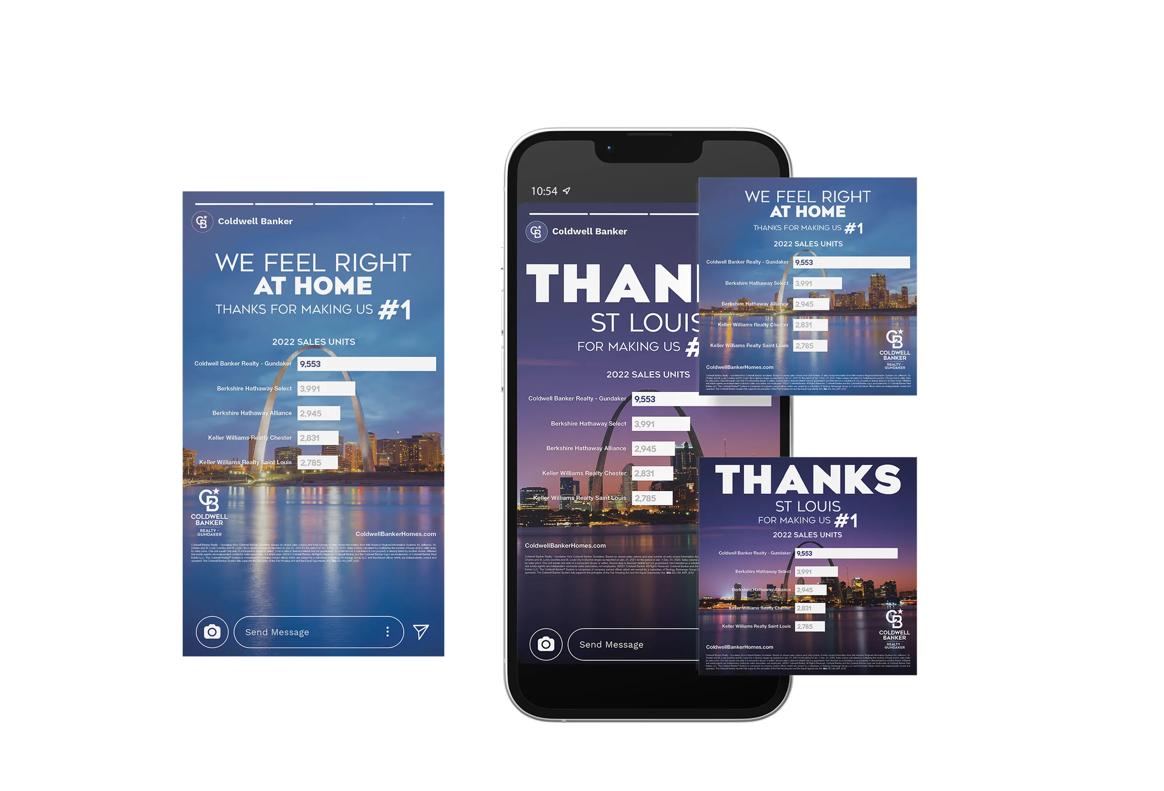 We Feel Right at Home · 2022 sales units social campaign on phone mockup